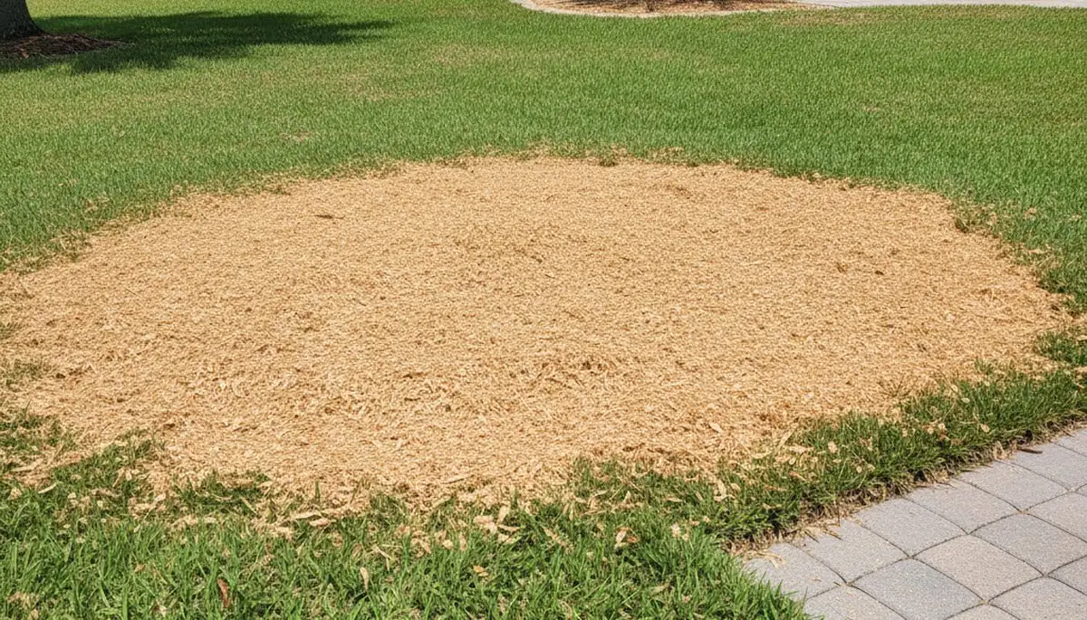 Finished stump grinding and lawn restoration by tree removal experts in Brandon, FL