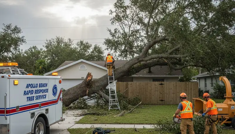 Emergency tree removal after storm damage in Apollo Beach FL by Brandon FL tree service experts