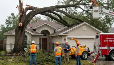 Emergency tree removal after storm damage in Thonotosassa, FL by Brandon tree service experts