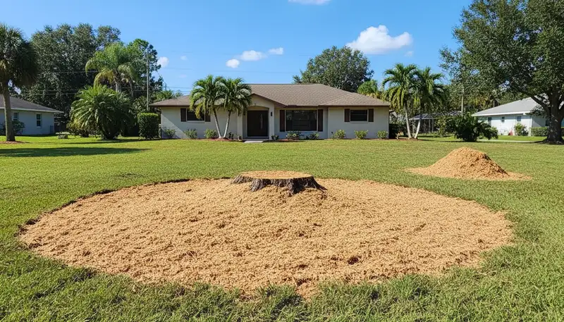 Professional stump grinding and tree removal service restoring yards in Brandon, FL