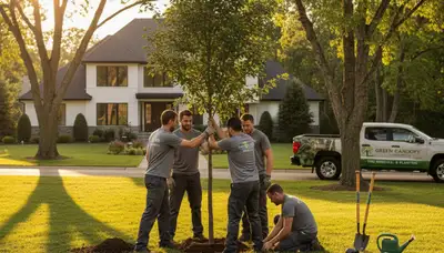 Arborists planting new trees in Brandon, FL for Chop Chop Tree professional tree service