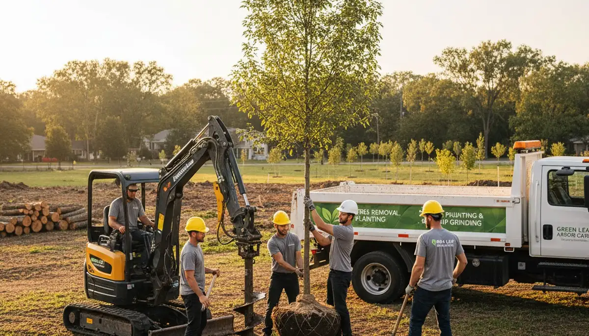 Arborists planting new trees in Brandon, FL for residential landscape by Chop Chop Tree experts